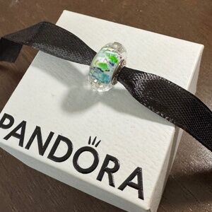 Retired Authentic Pandora faceted Murano tropical sea glass